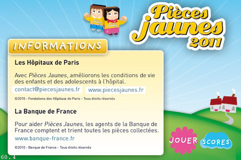 Application iPhone Jeu Tri-Partie pour l’Opération Pièces Jaunes