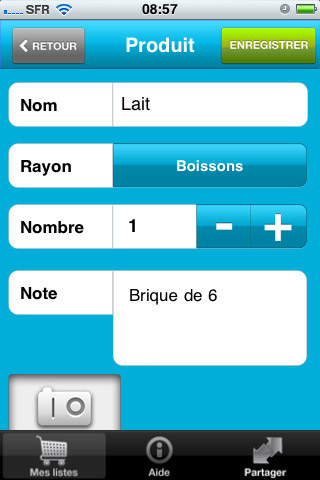 Application iPhone Home Bubble Gérez vos listes de courses