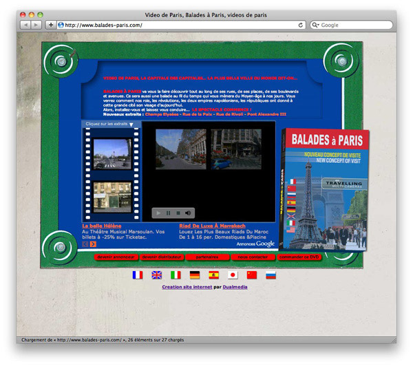 Website Strolls in Paris with videos of Paris