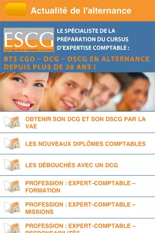 The ESCG Compta work-study school iPhone application