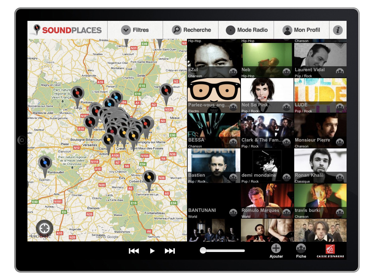 Application iPhone iPad SoundPlaces &#8211; Esprit Musique