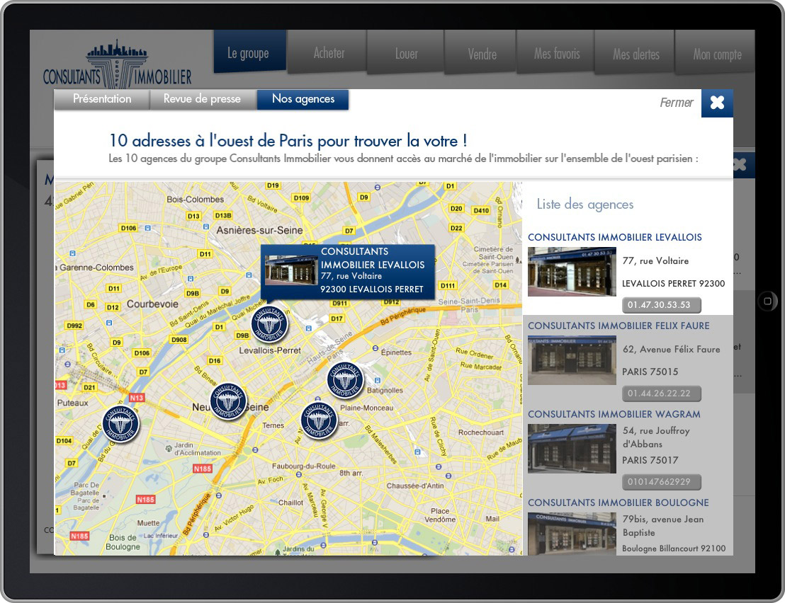 application ipad consultants immobilier