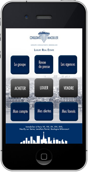 Application iPhone iPad Consultants Immobilier &#8211; Vente de biens immobiliers haut de gamme