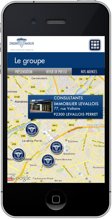 Application iPhone iPad Consultants Immobilier &#8211; Vente de biens immobiliers haut de gamme