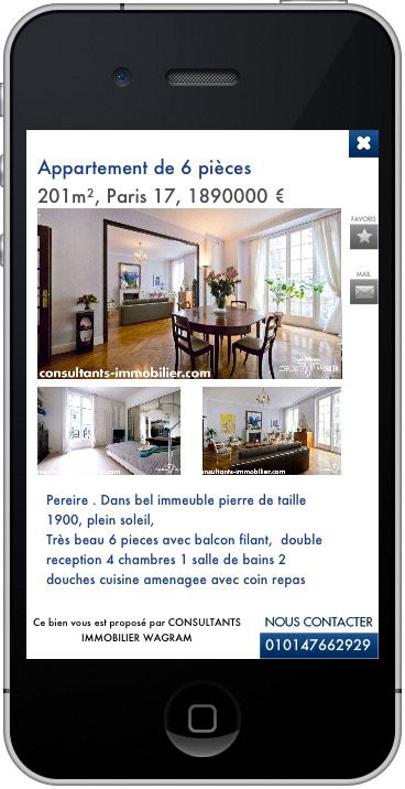 Application iPhone iPad Consultants Immobilier &#8211; Vente de biens immobiliers haut de gamme