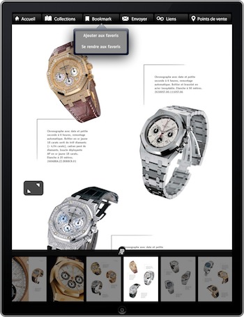 Application iPad Audemars Piguet Catalogue Intéractif