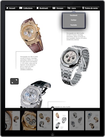 Application iPad Audemars Piguet Catalogue Intéractif