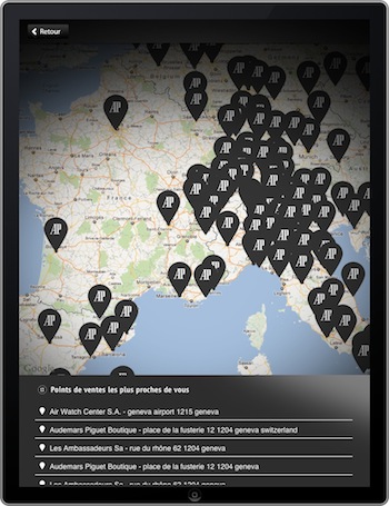 Application iPad Audemars Piguet Catalogue Intéractif