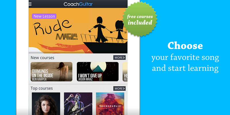 Développement Application android Coach Guitar apprendre la guitare