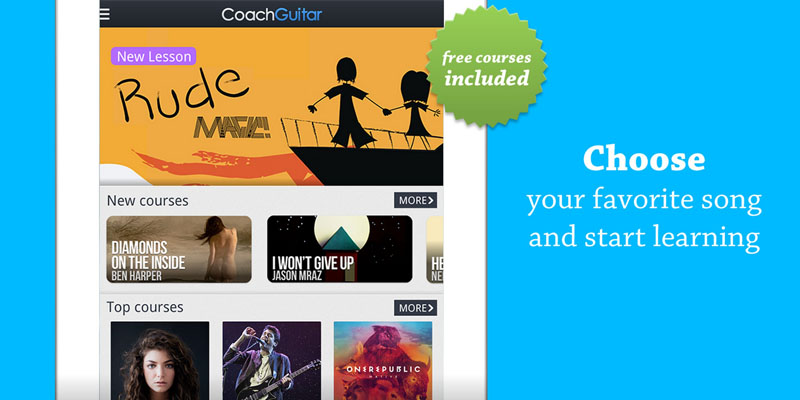 Application android Coach Guitar apprendre la guitare n’a jamais été aussi facile