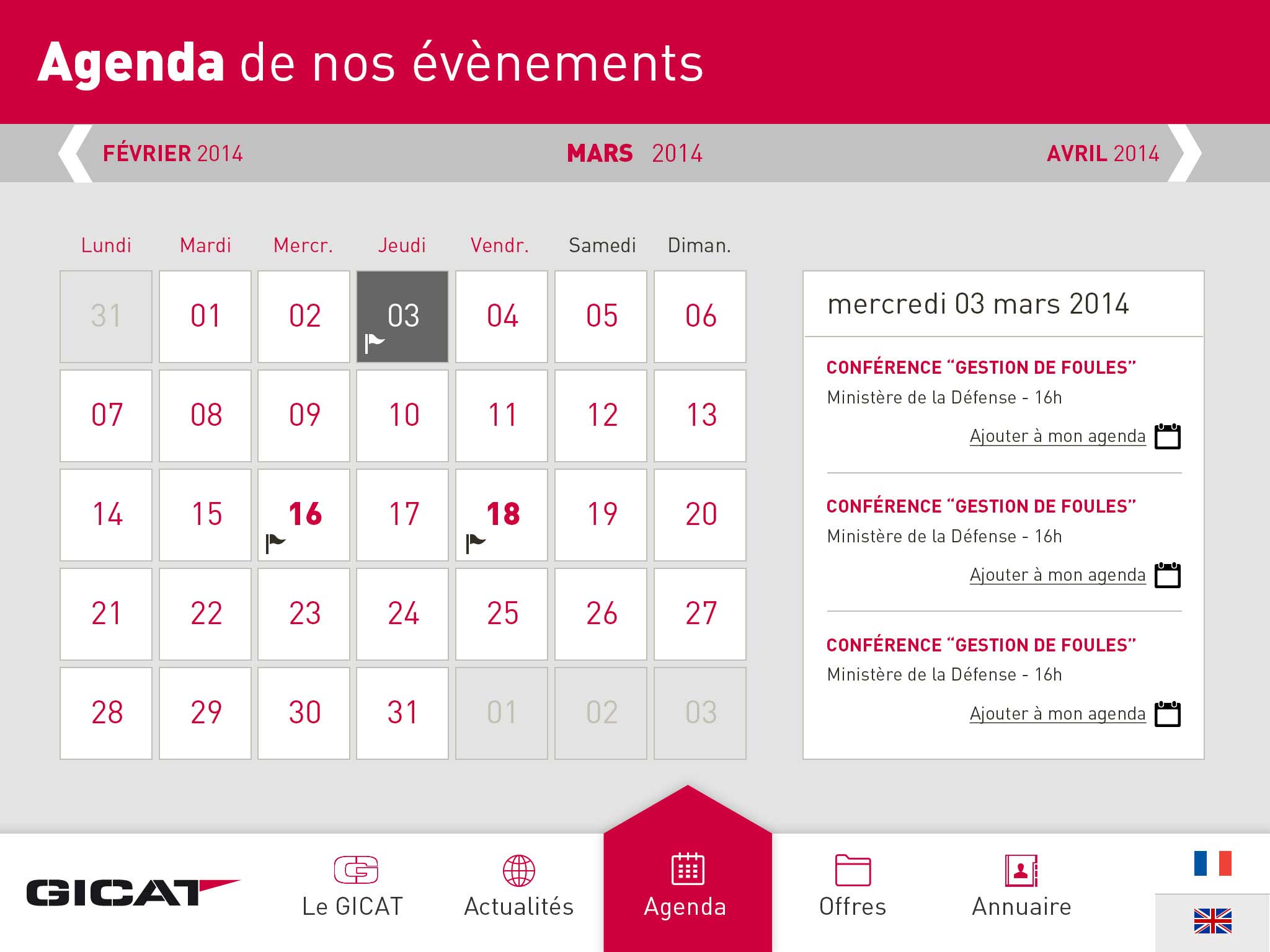 iPad iPhone Application Gicat Group of French Land and Airland Defense Industries