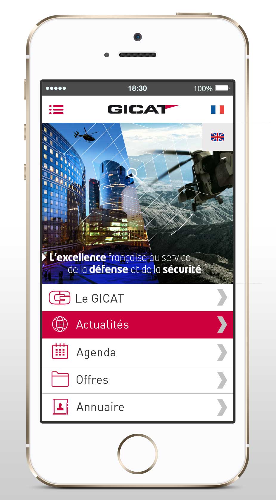 Application iPad iPhone Gicat Groupement des Industries Françaises de Défense Terrestre et Aéroterrestre
