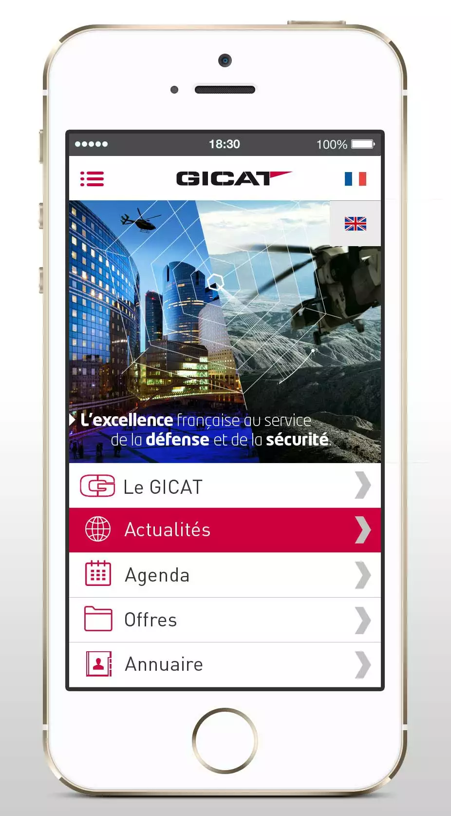 Application iPad iPhone Gicat Groupement des Industries Françaises de Défense Terrestre et Aéroterrestre