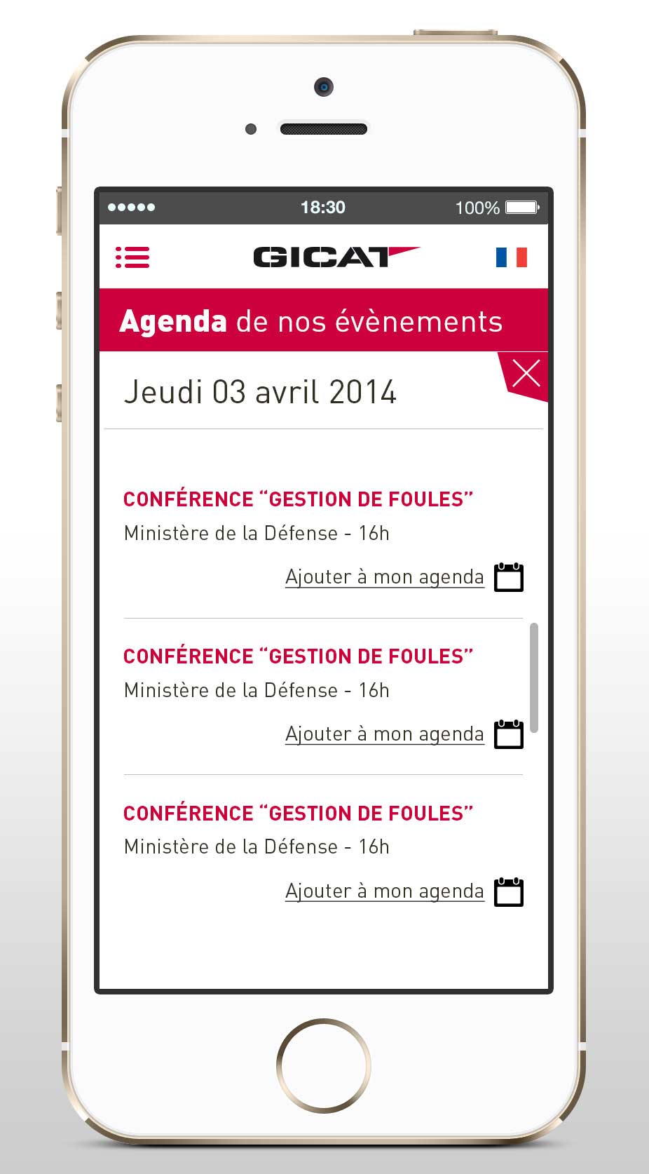 iPad iPhone Application Gicat Group of French Land and Airland Defense Industries