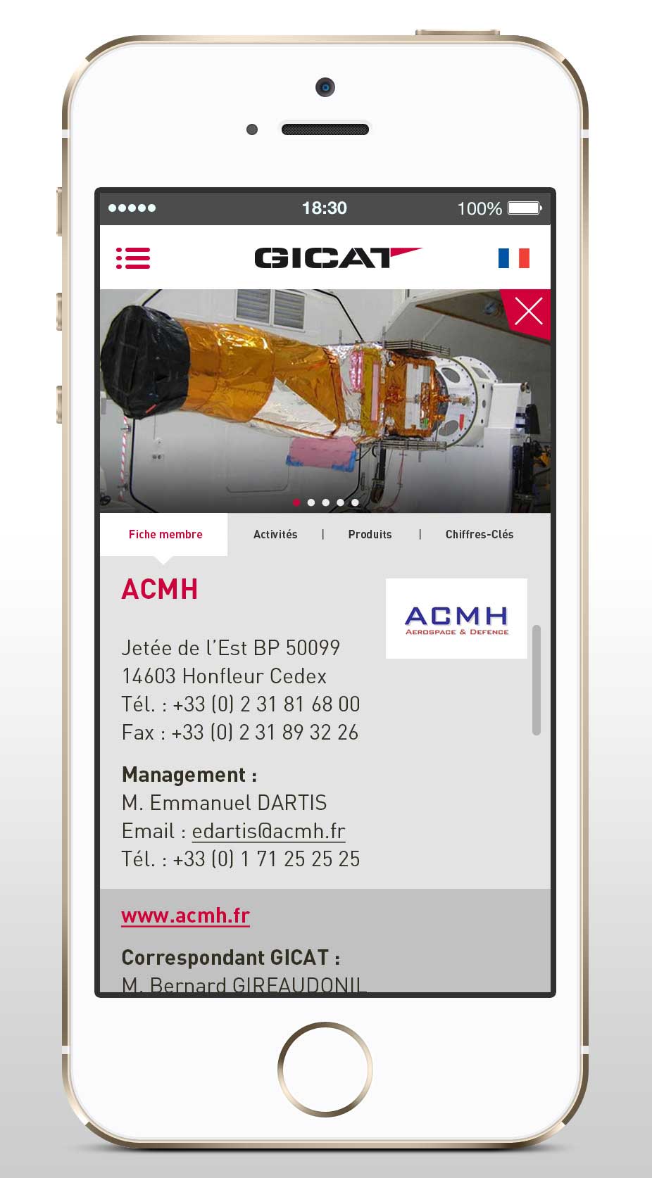 Application mobile iPad iPhone Gicat Groupement des Industries Françaises de Défense Terrestre et Aéroterrestre