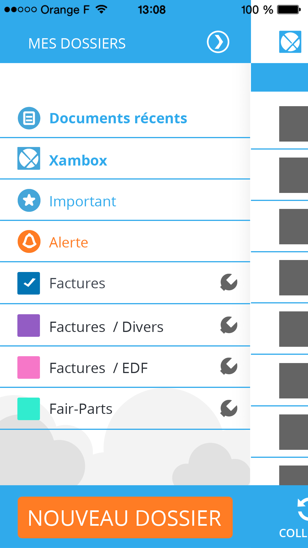 Application mobile iPhone Xambox qui centralise tous vos documents