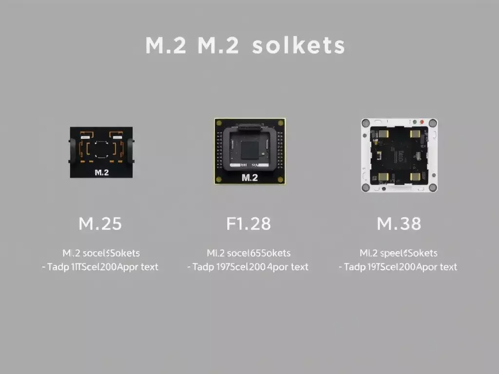 Diagramme montrant différents sockets M.2 avec leurs spécifications.