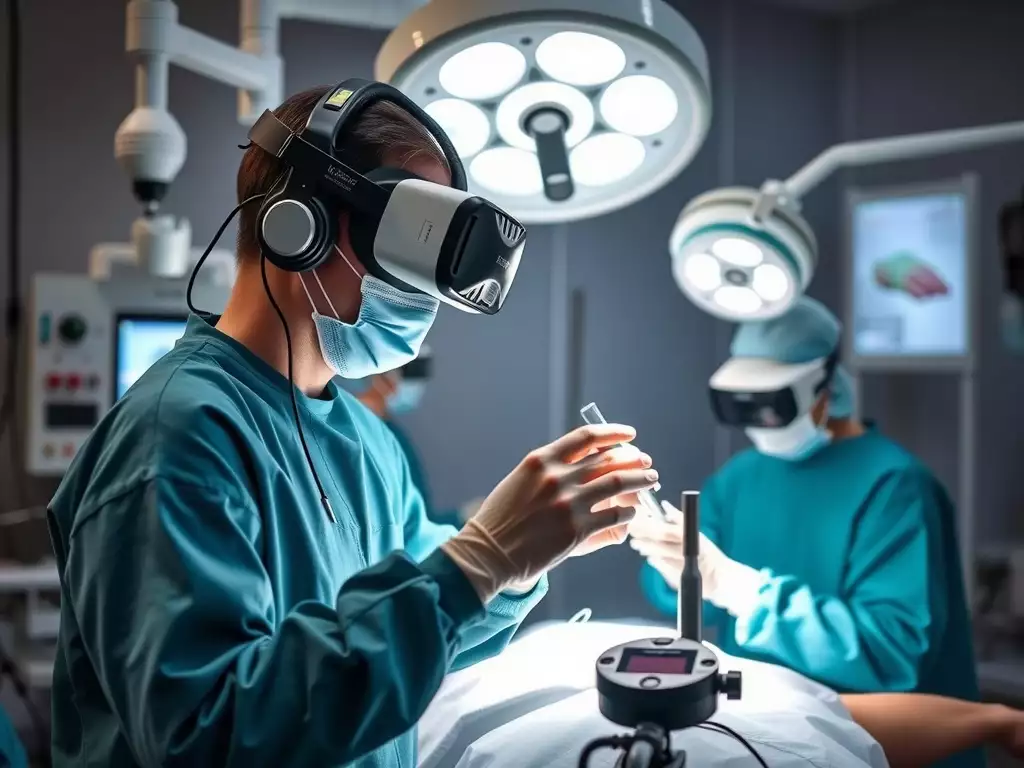 Une personne utilisant un casque de réalité virtuelle pour la formation professionnelle