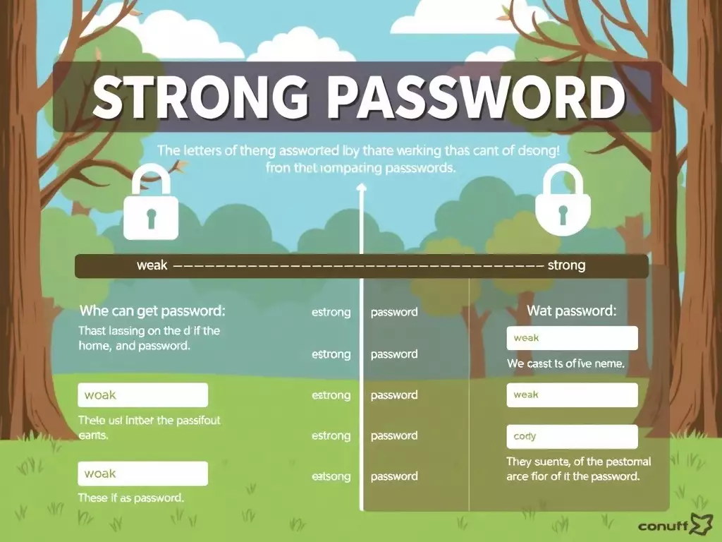 A graph illustrating the difference between weak and strong passwords in a natural environment.