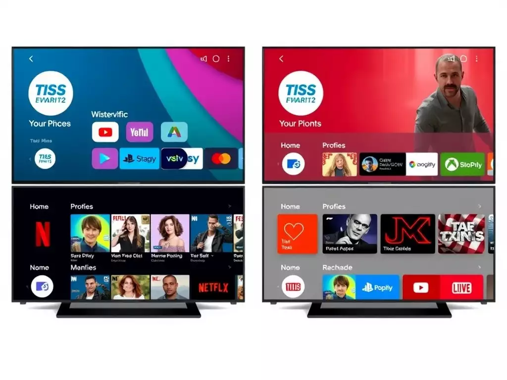 Interface of multiple streaming services on TVs