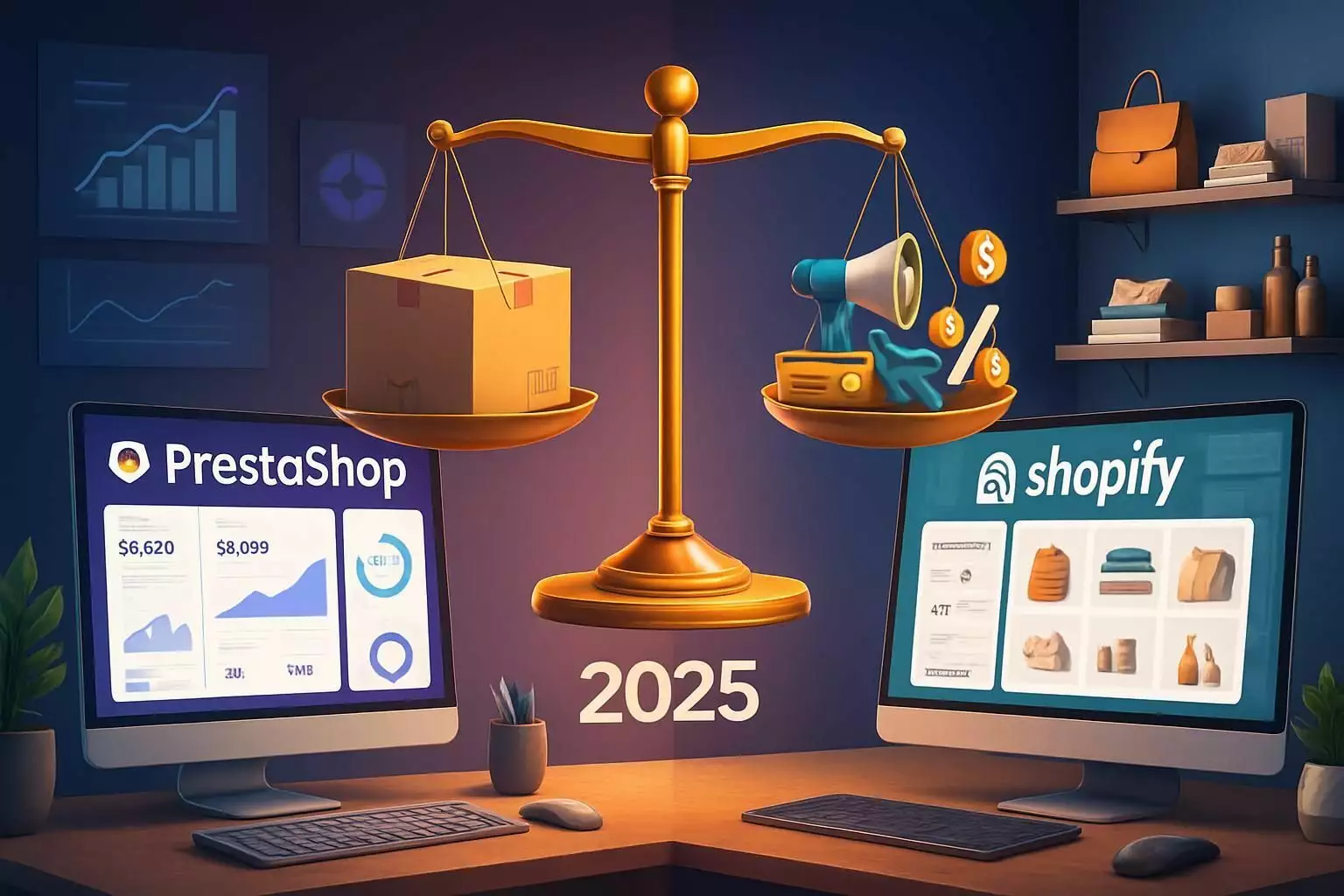 Descubre nuestra completa comparativa 2025 entre PrestaShop y Shopify. Analiza las características, precios, ventajas y desventajas para elegir la mejor solución de comercio electrónico para tus necesidades.